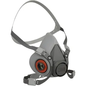 3M 6100 Half Face Reusable Respirator, Gray, Small, 1 Each