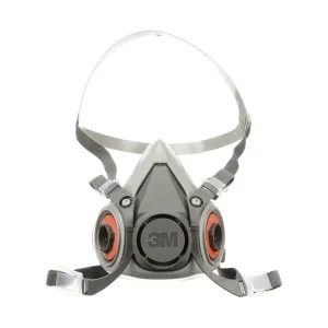 3M 6200 Half Face Reusable Respirator, Gray, Medium, 1 Each