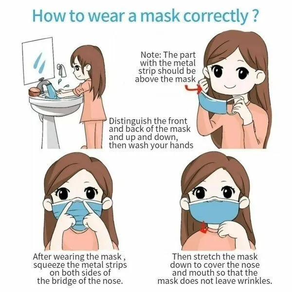 50x Disposable Surgical Face Mask | Dust Mouth Guard | 3 Ply | Air Purifying