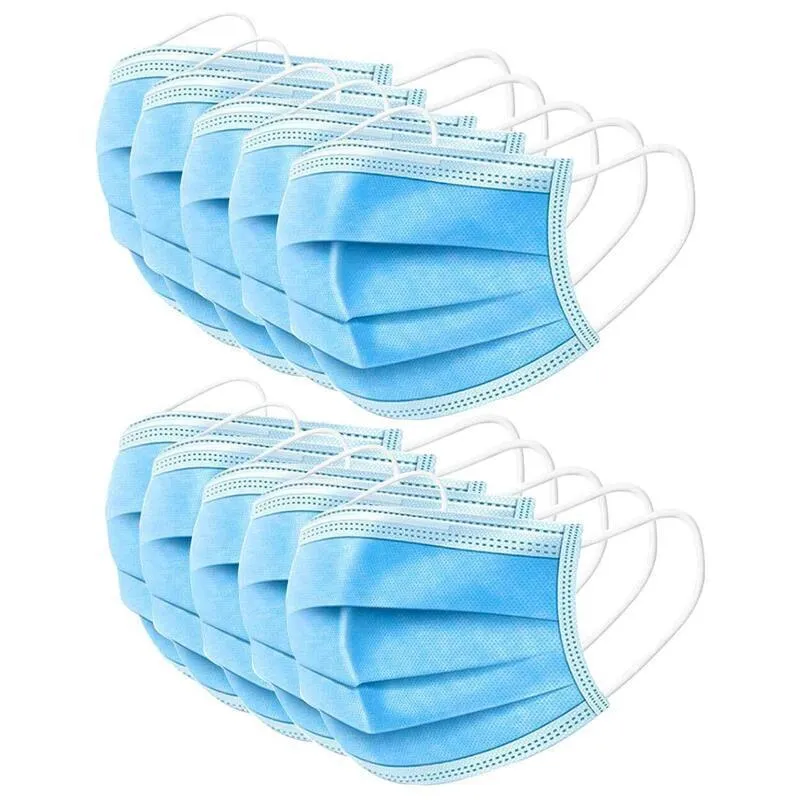 50x Disposable Surgical Face Mask | Dust Mouth Guard | 3 Ply | Air Purifying