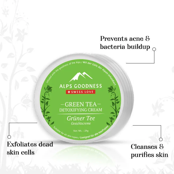 Alps Goodness Detoxifying Face Cream - Green Tea (29 gm)| Moisturizer for Face| Green Tea Face Cream