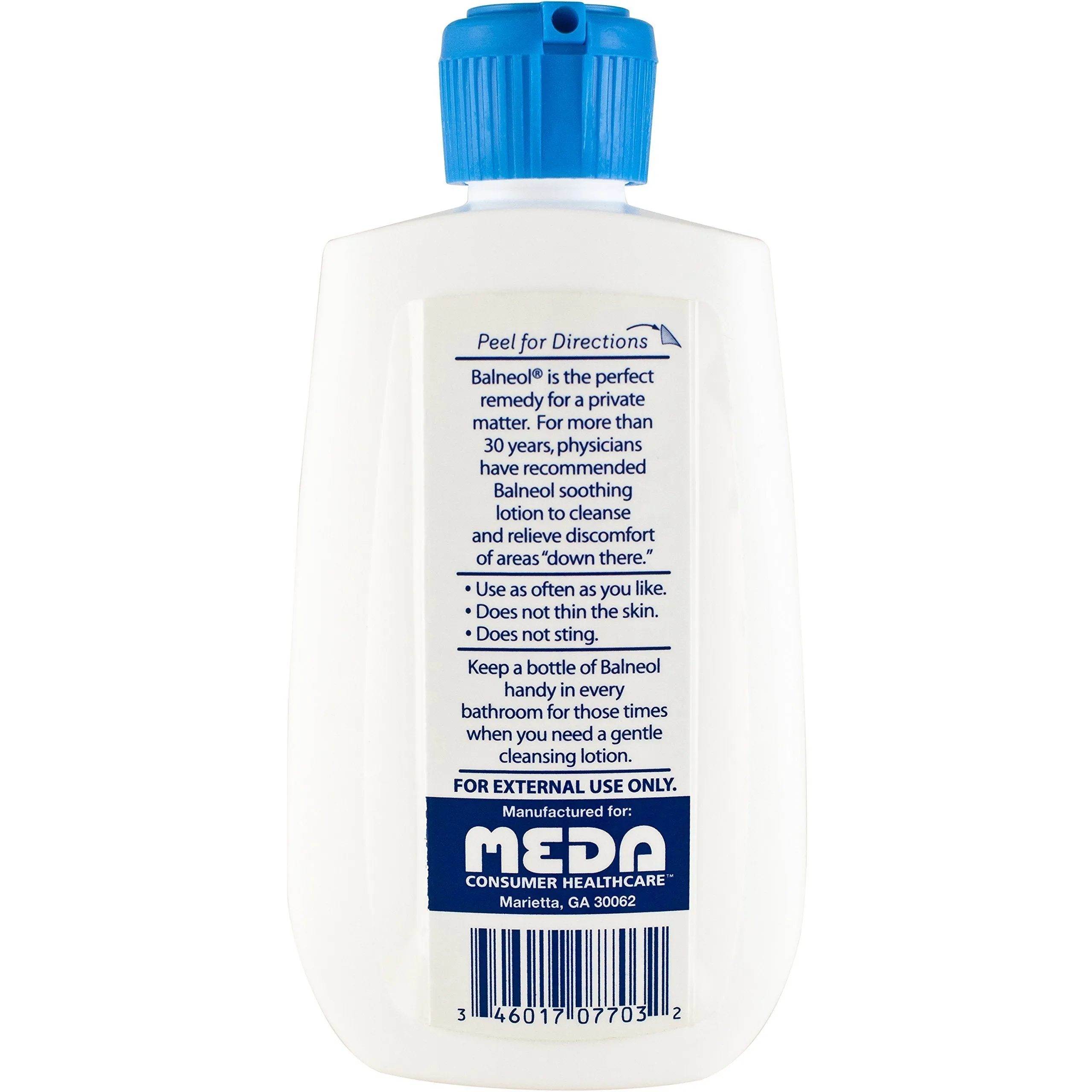 Balneol Hygienic Cleansing Lotion 3 Ounce Bottles, Moisturizing Soothing Relief
