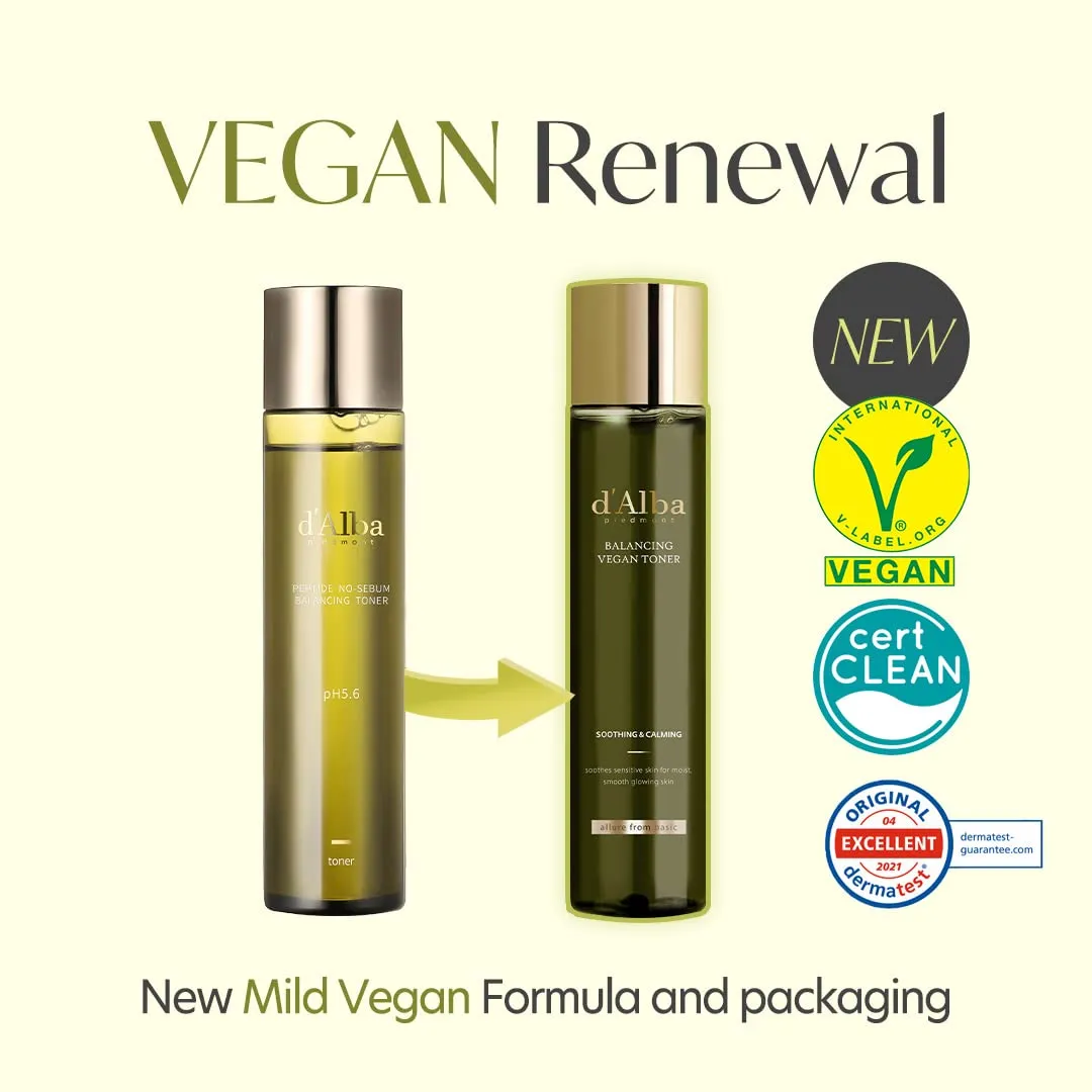 d’Alba Italian White Truffle Mild Skin Balancing Vegan Toner, Mild pH Formula, Suitable for Sensitive Skin, Lightweight Finish
