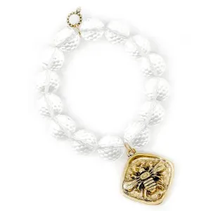 Faceted Clear Quartz with Gold Queen of the Hive