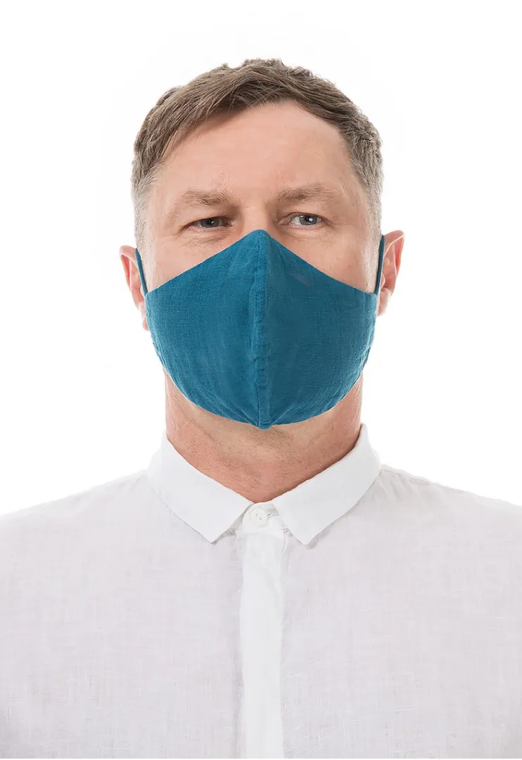 GRIZAS FACE MASK non medical - 156 LINEN AND COTTON TEAL