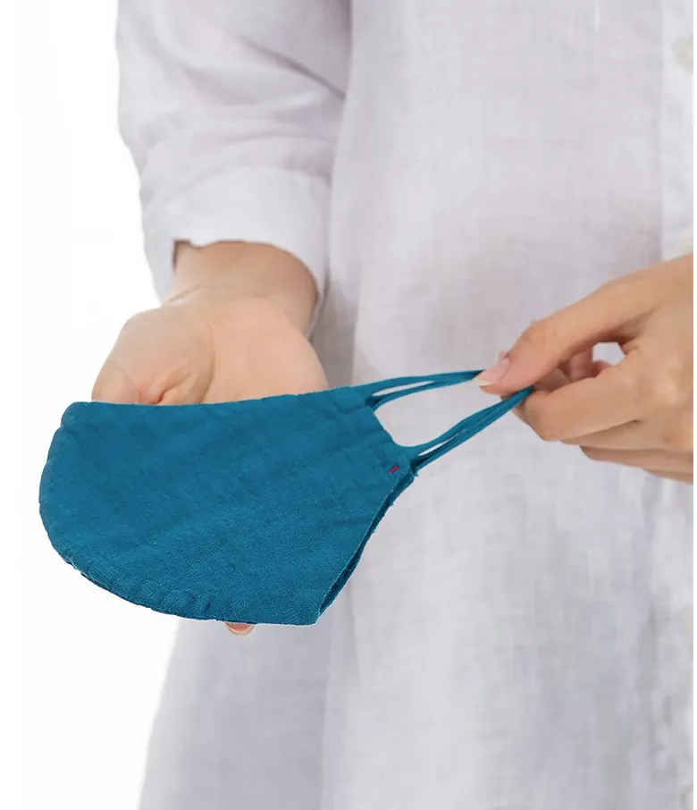 GRIZAS FACE MASK non medical - 156 LINEN AND COTTON TEAL