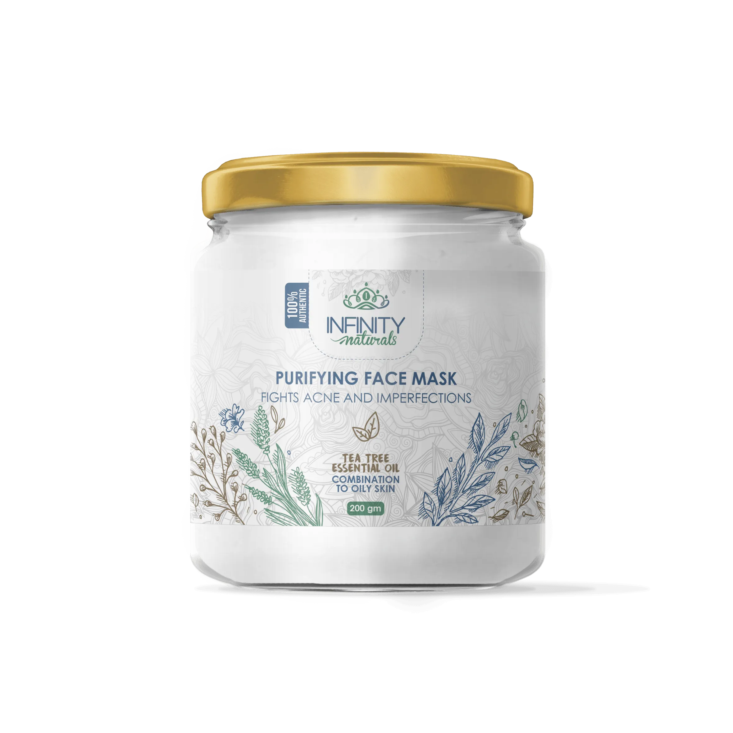 Infinity Naturals Purifying Face Mask Tea Tree Essential Oil ( Combination to Oily Skin )