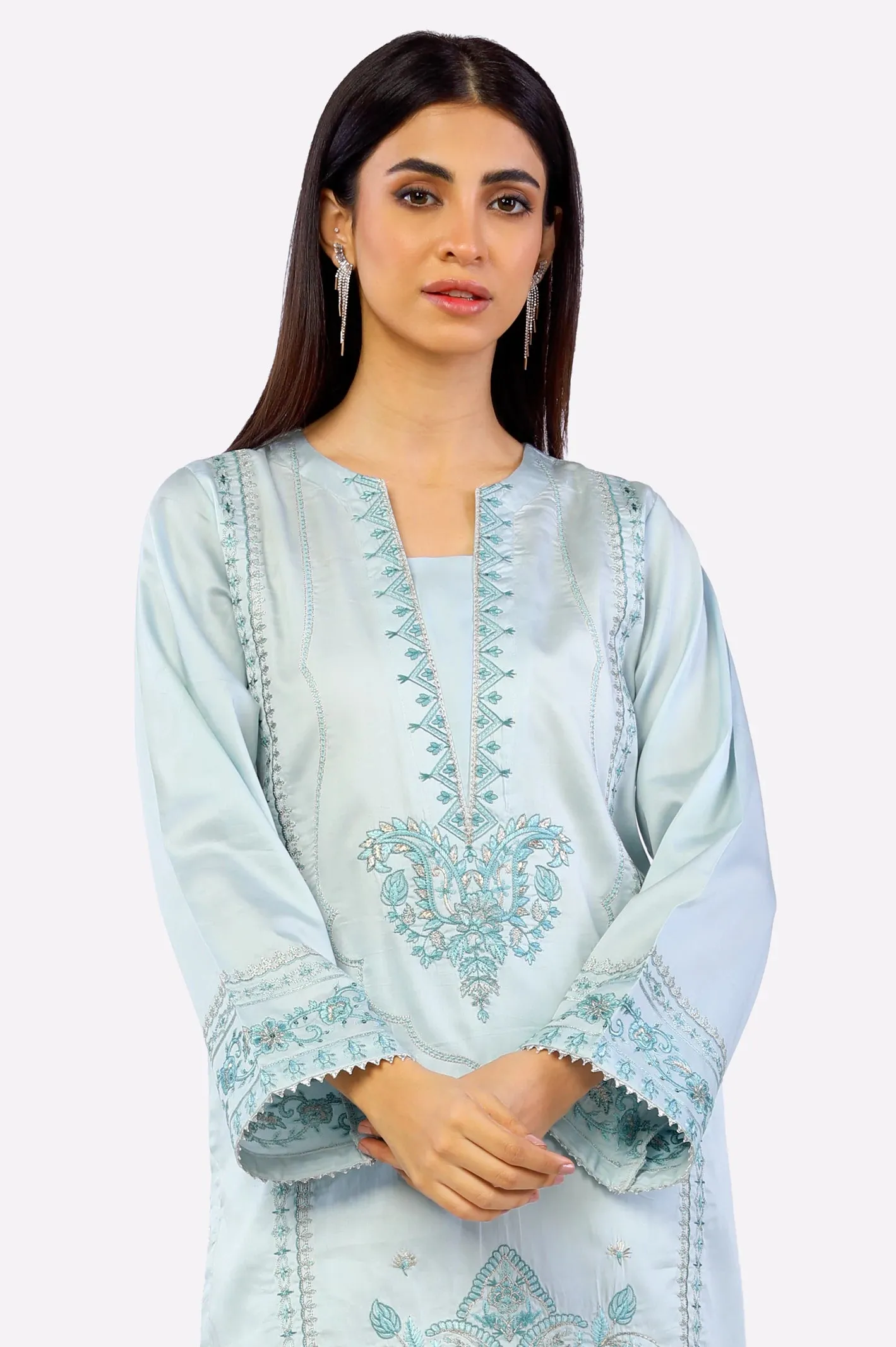 Light Blue Embroidered 2PC