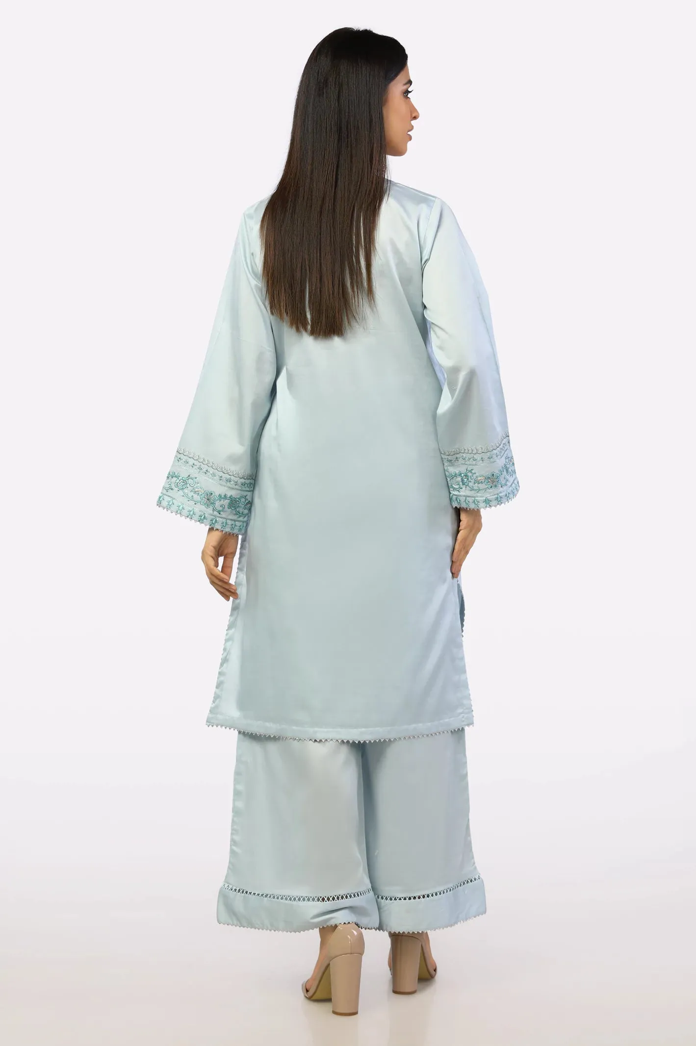 Light Blue Embroidered 2PC