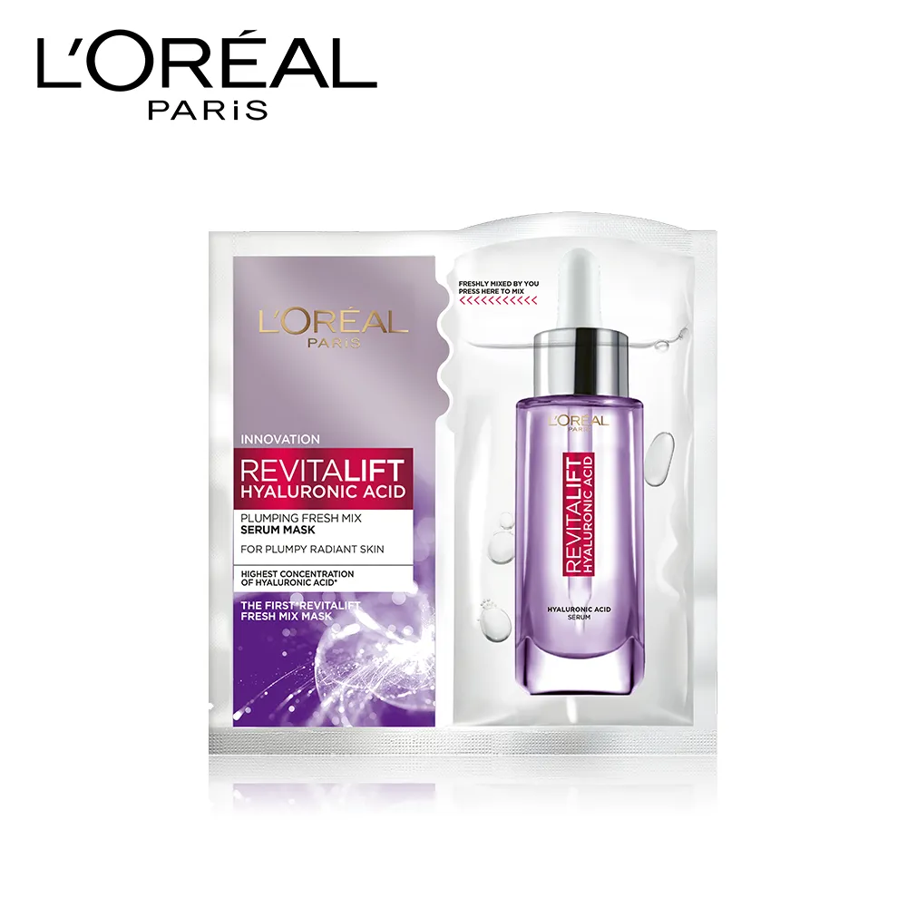 L'Oréal Paris Revitalift Hyaluronic Acid Fresh Mix Serum Sheet Mask, 33g