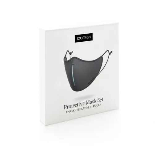 [OPEN BOX] XD-Design ViralOff Protection Mask Set (1 Mask, 5 Filters, 1 Pouch) - Black