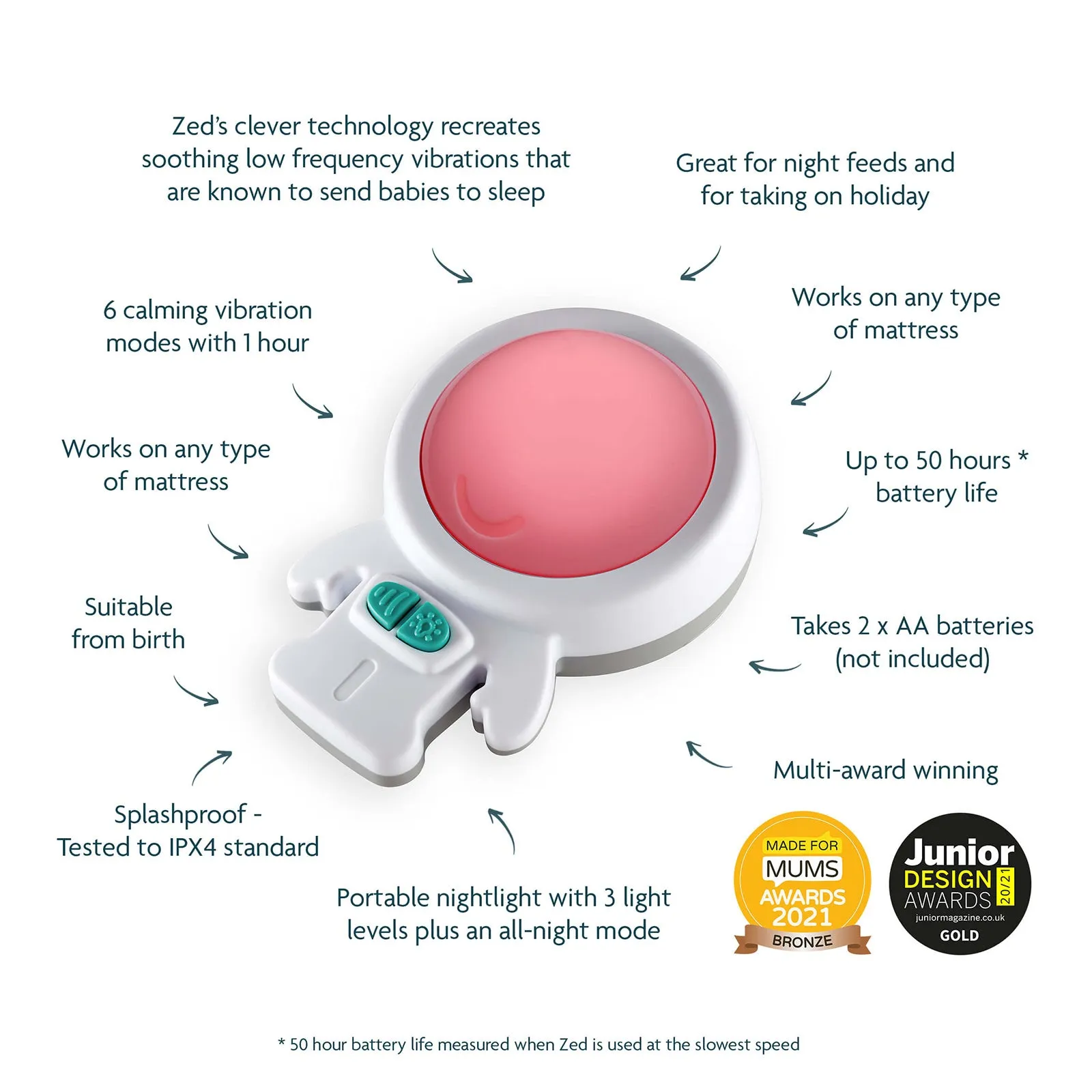 Rockit Zed Vibration Sleep Soother & Nightlight